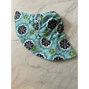 Gap baby girl reversible sun hat NWT patterned blue green 6-12 months